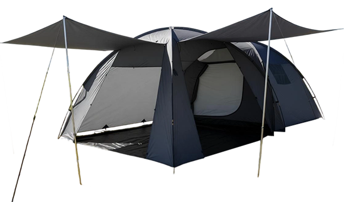 Tente de camping double couche imperméable pour famille de 5 à 6 personnes