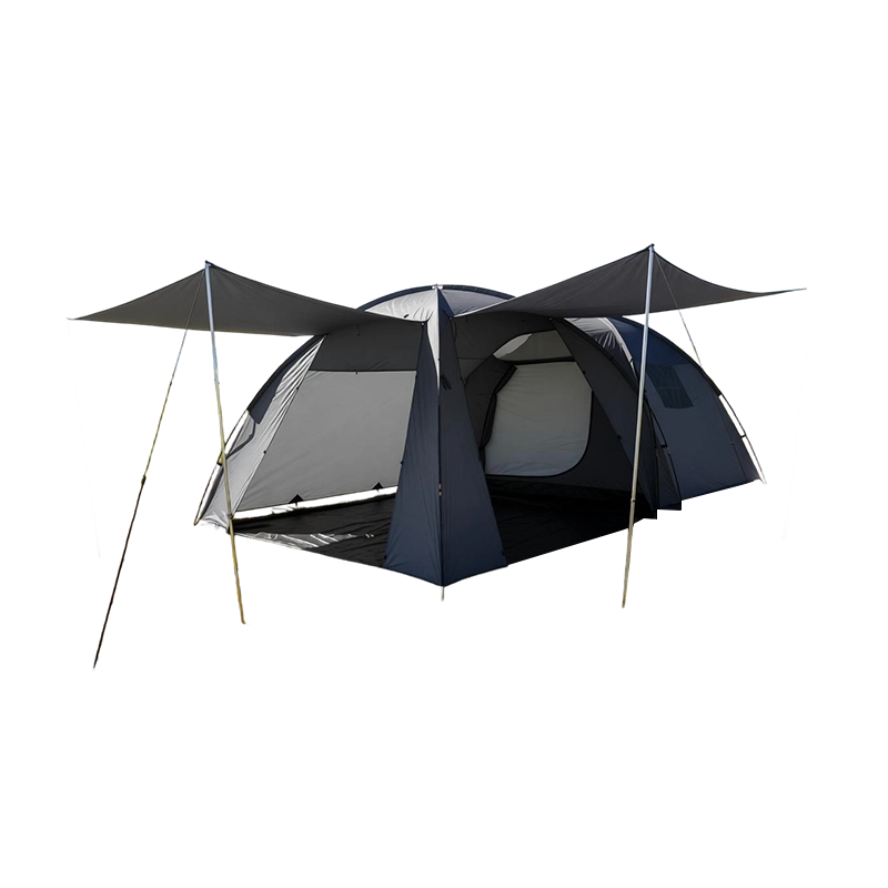 Tente de camping double couche imperméable pour famille de 5 à 6 personnes