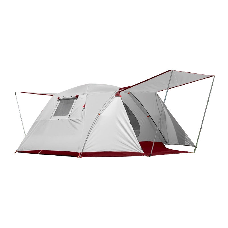 Tente de camping pour 4 personnes avec une chambre et un salon